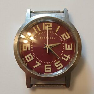 TOKYObay Women's Deep Red Round Dial Stainless Steel Analog Display Watch Case
